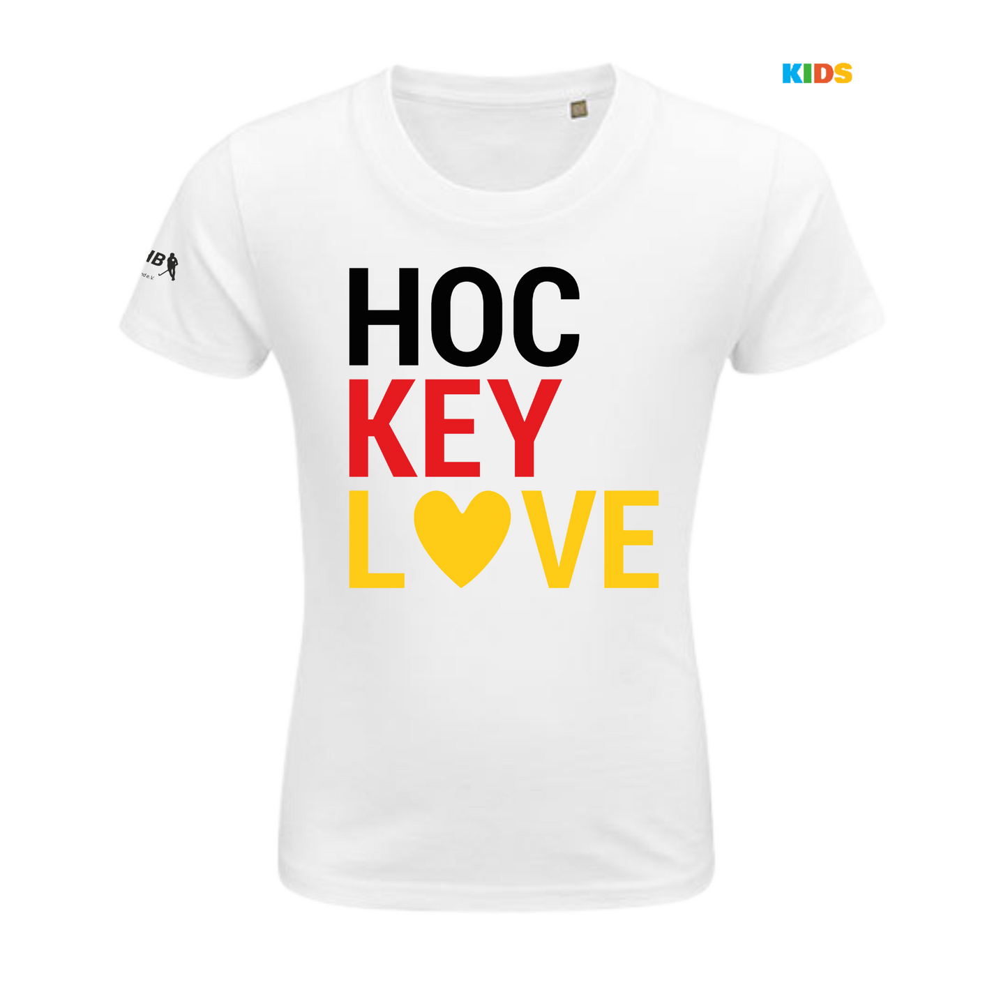 Kinder T-Shirt Deutschland Hockey Love Weiß