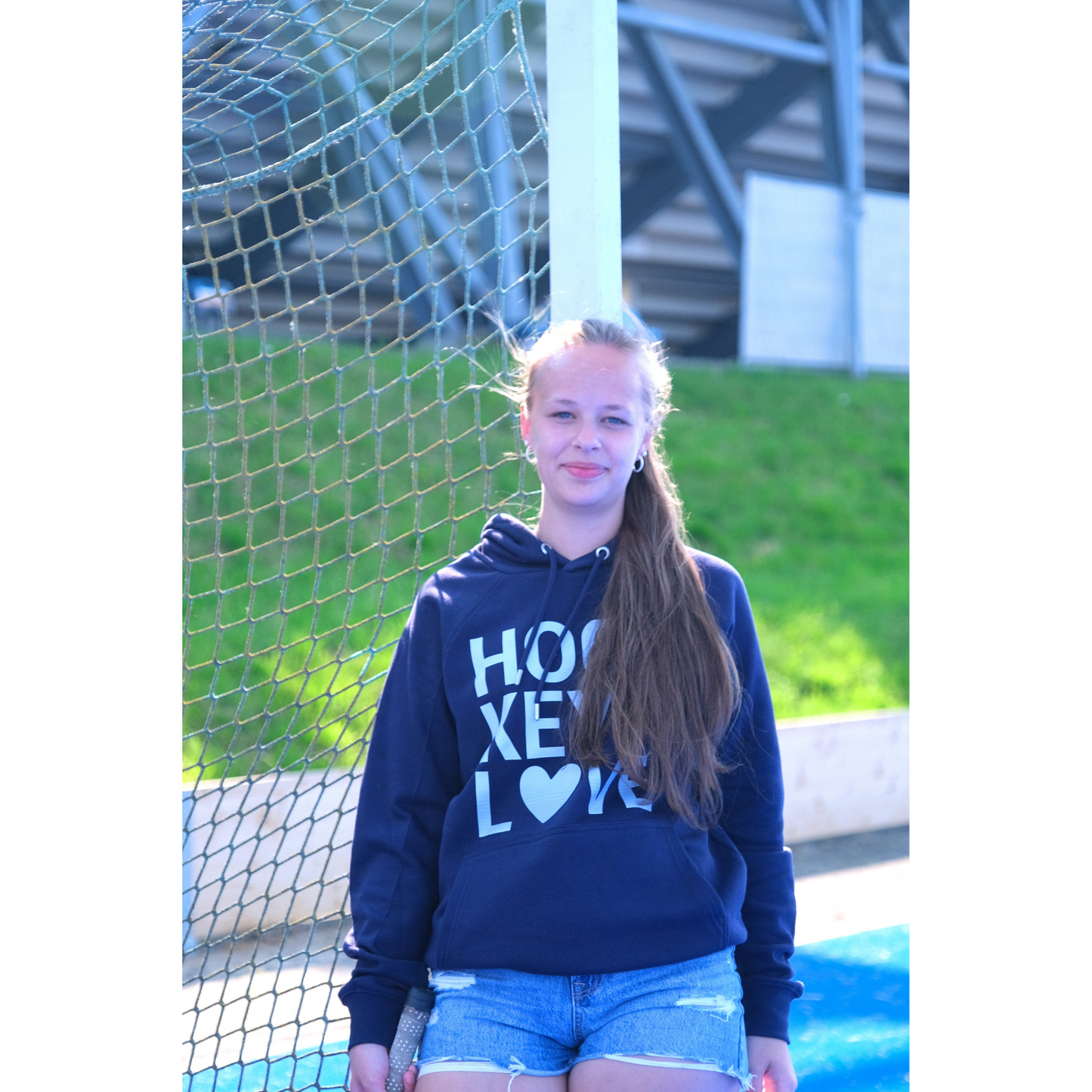 Hoodie Hockey Love Blau