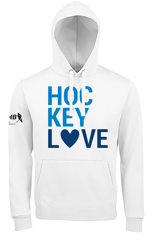 Hoodie Hockey Love White