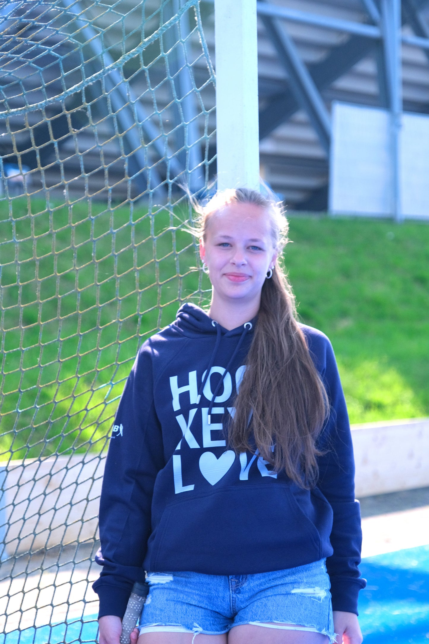 Hoody Hockey Love Blau