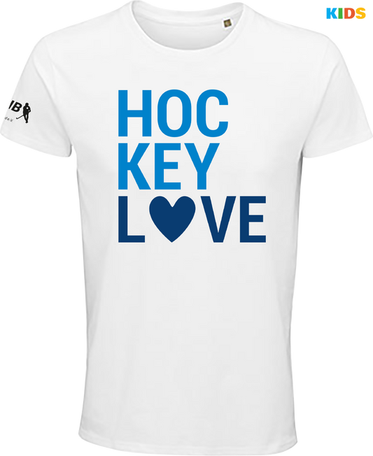 Kinder T-Shirt Hockey Love Weiß